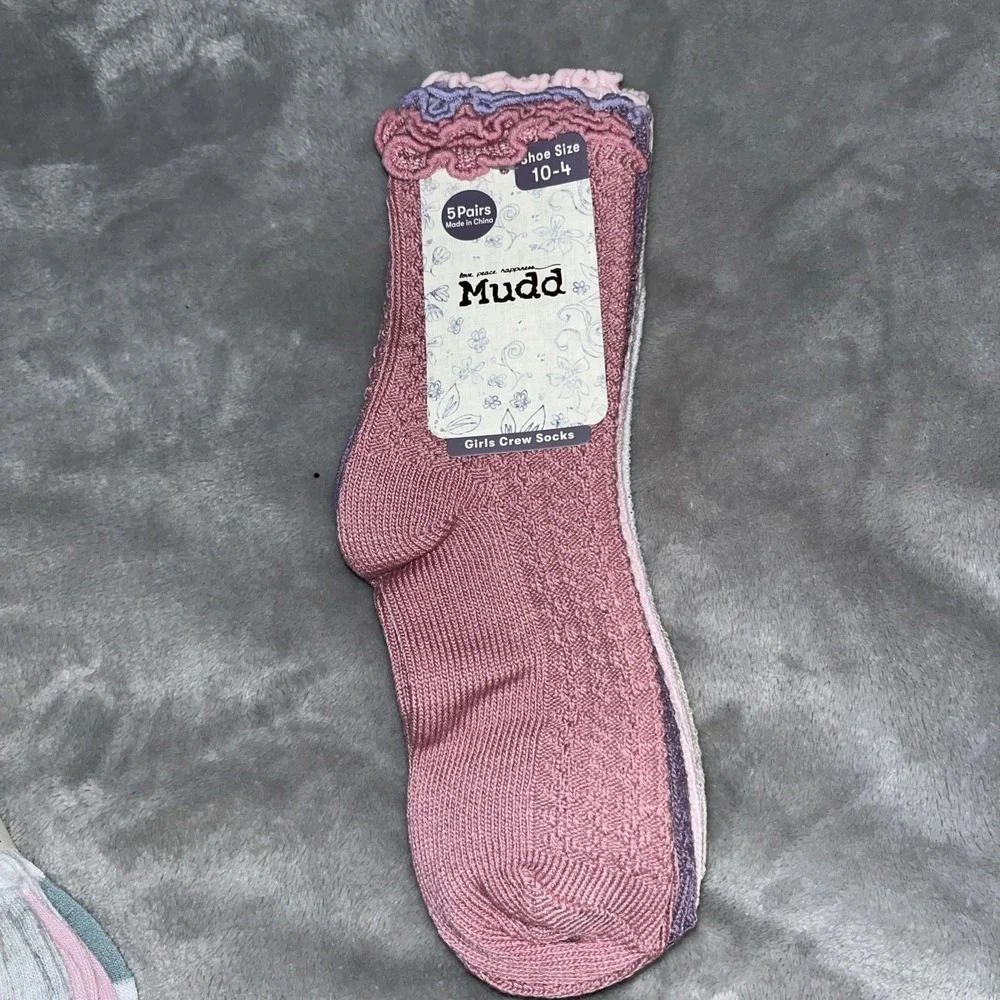 Socks Girls lot Size 10-4, 20 Pair No Show, 5 Pair Crew New